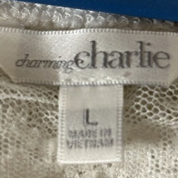 Charming Charlie White Dolman Sleeve Lacey Knit Top - Picture 7 of 9